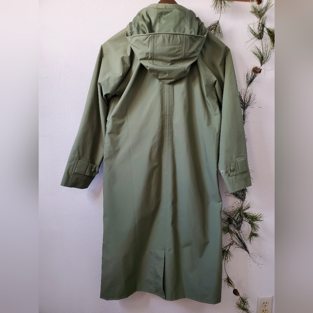 Vintage L.L.BEAN Classic Duster Rain Trench Coat **Detachable Hood - Picture 3 of 16